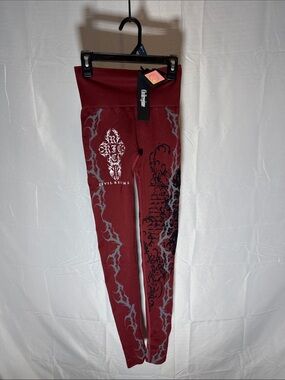 Civil Regime Burgundy Graphic Leggings